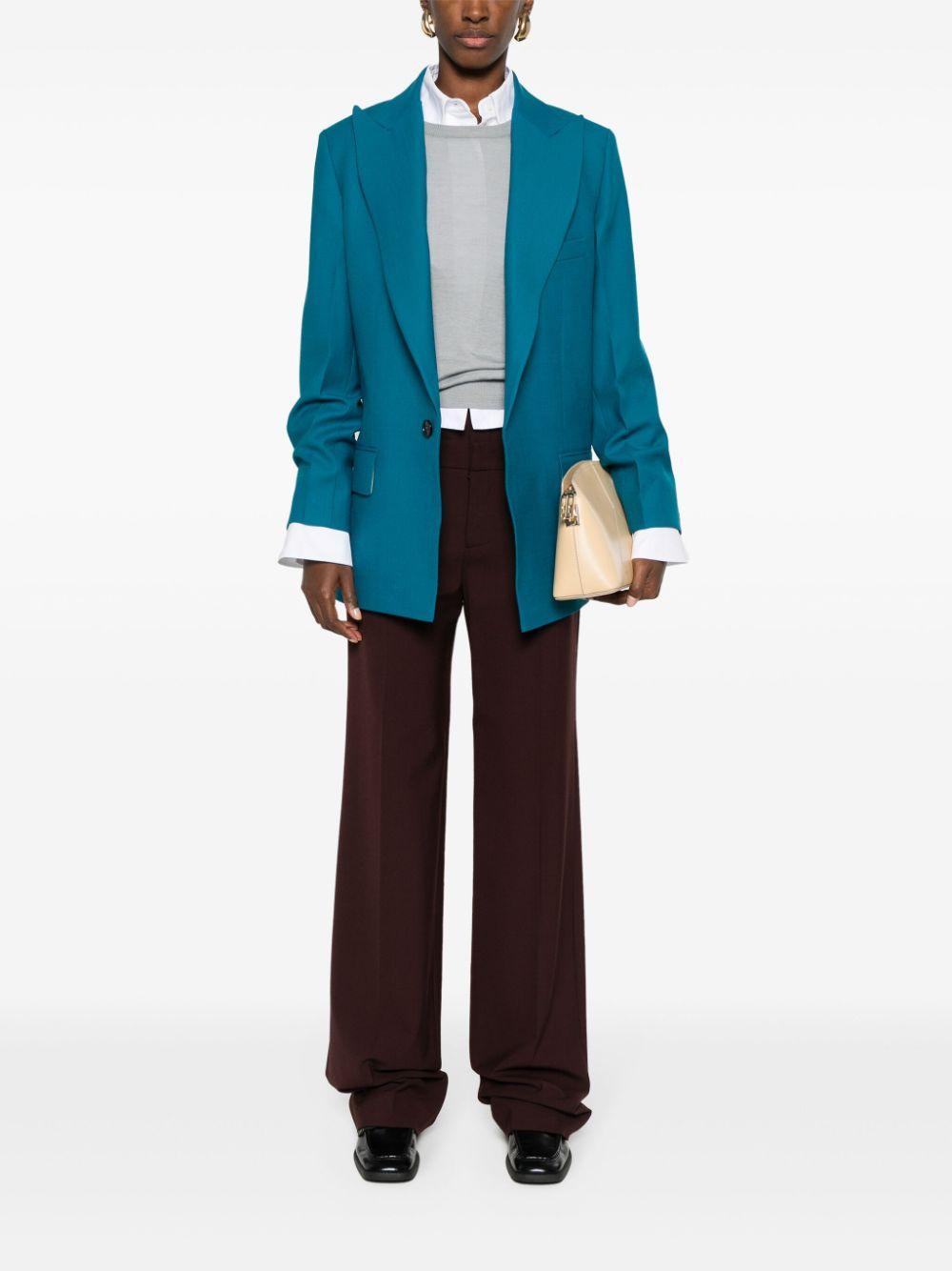 VICTORIA BECKHAM Interlock-twill Blazer In Petrol Product Image