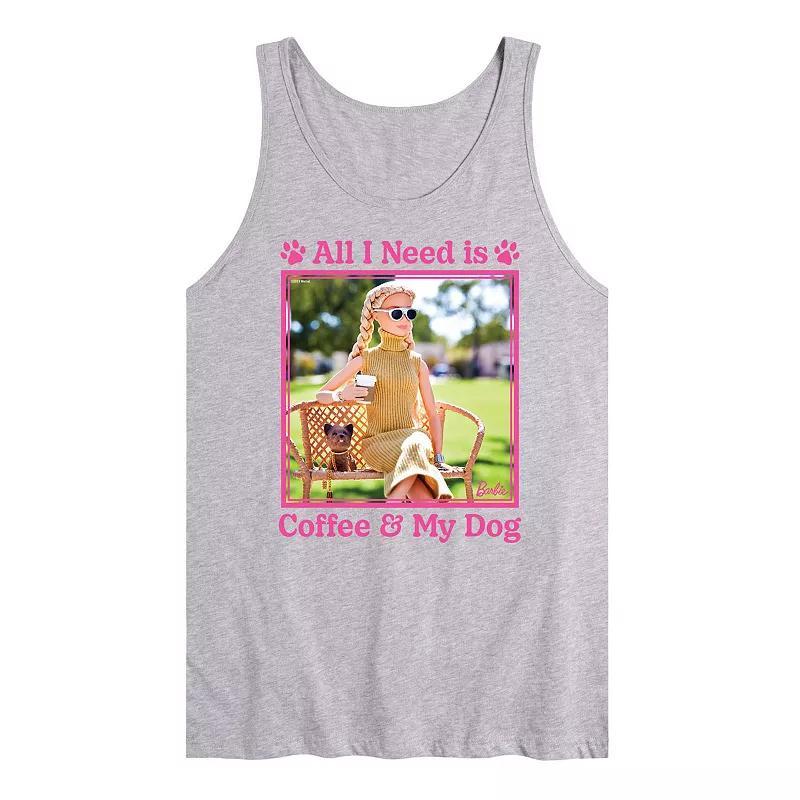 Mens Barbie All I Need Is Coffee Dog Graphic Tank Top Product Image