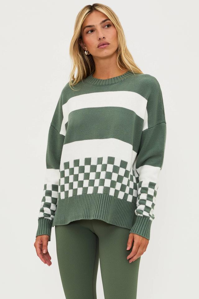 Callie Sweater Olive Check Product Image