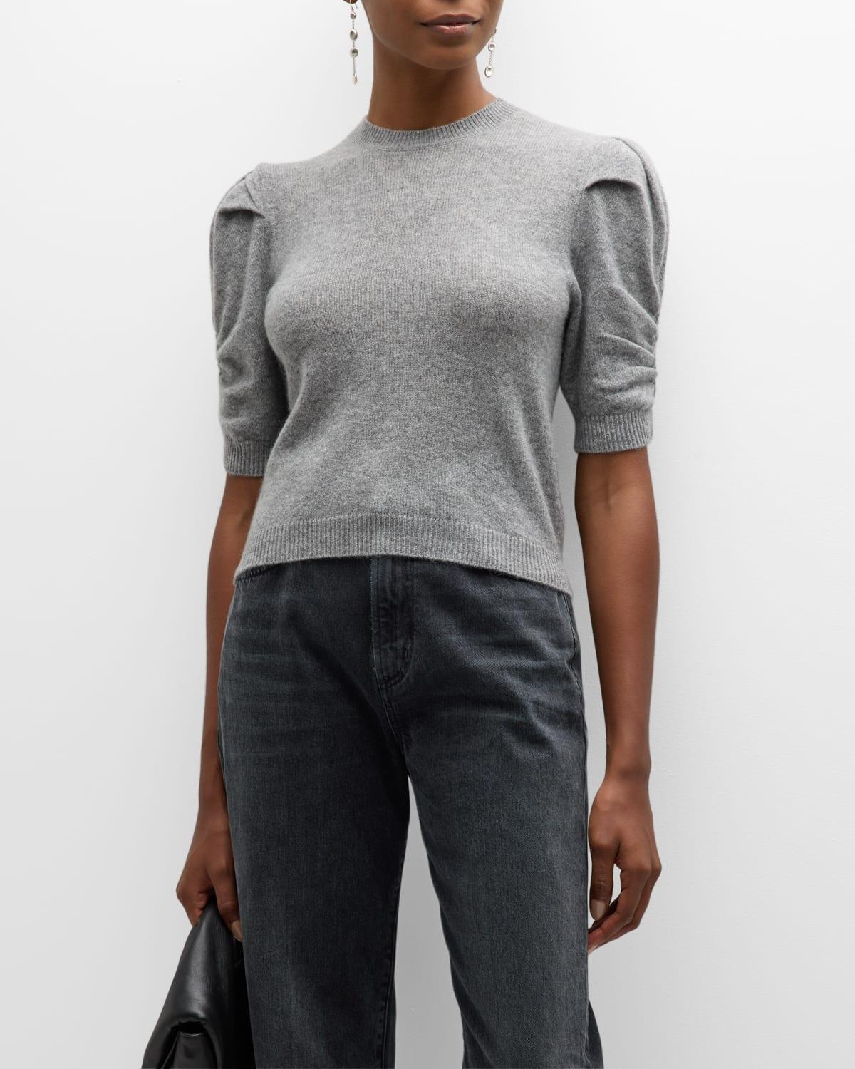 FRAME Ruched Sleeve Recycled Cashmere Blend Sweater Product Image