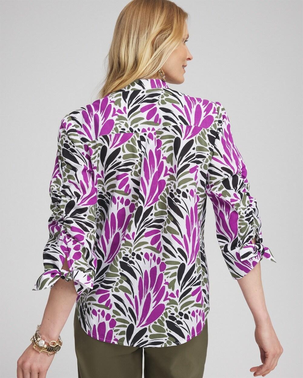 Ruched Sleeve Floral Blouse Product Image