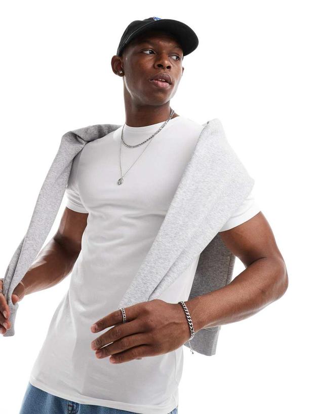 River Island studio muscle fit t-shirt in white Product Image