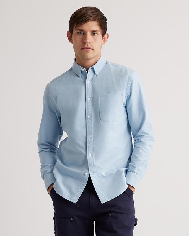 Mens Oxford Shirt in Light Blue, Size Small, Organic Cotton by Quince Product Image