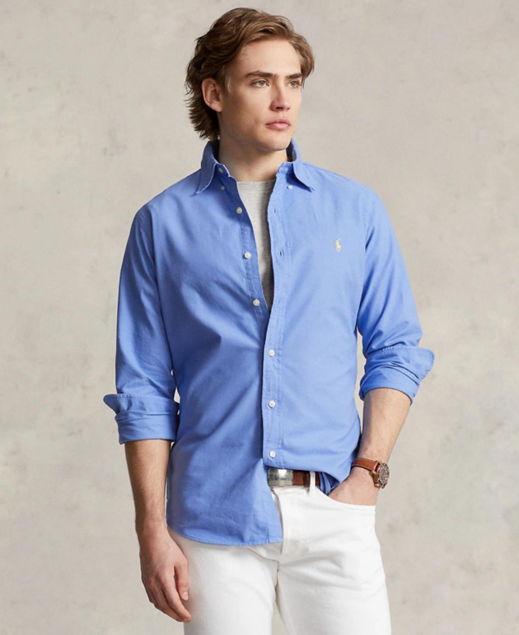 Polo Ralph Lauren Mens Garment-Dyed Oxford Shirt - Crimson Product Image