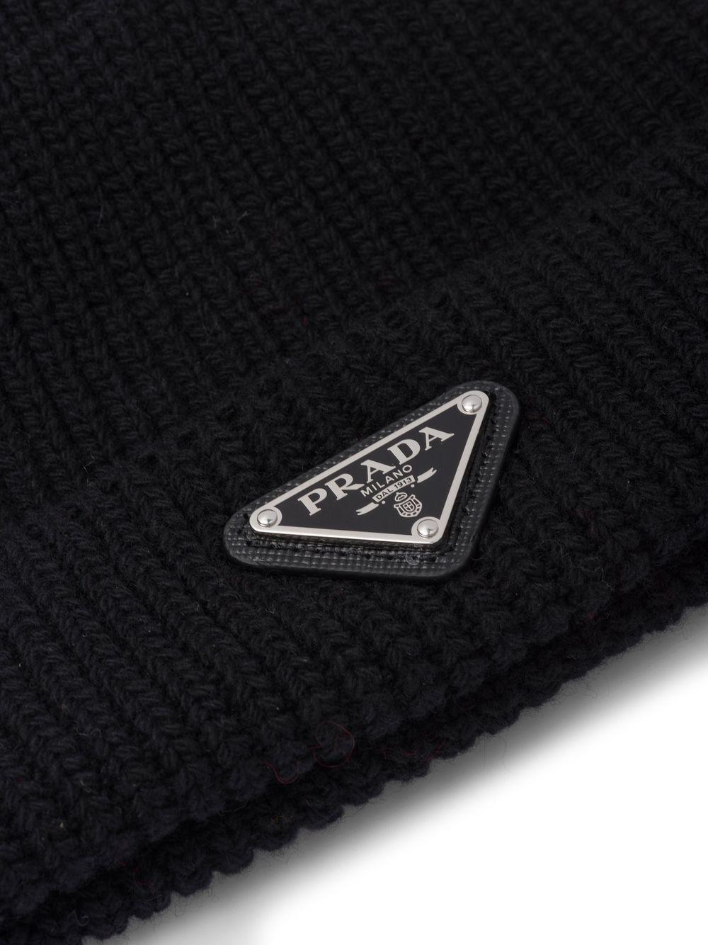 triangle-logo wool-cashmere beanie Product Image