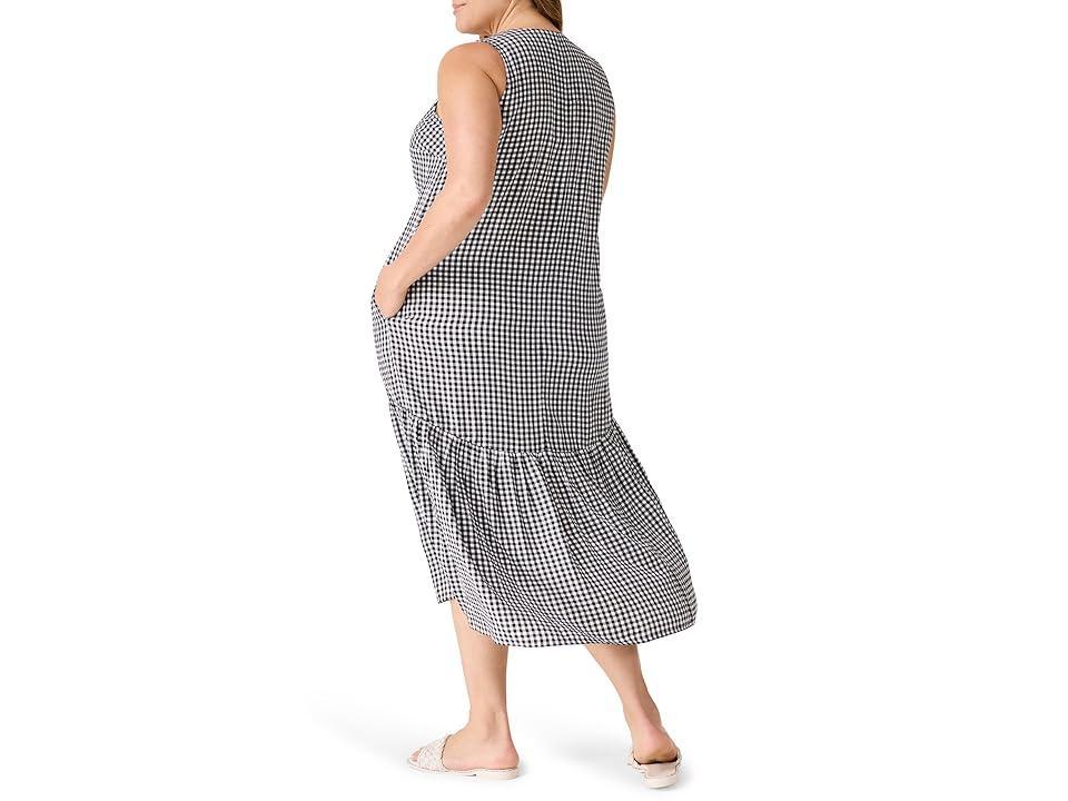 NIC+ZOE Plus Size Drapey Gingham Dress Multi) Women's Dress Product Image