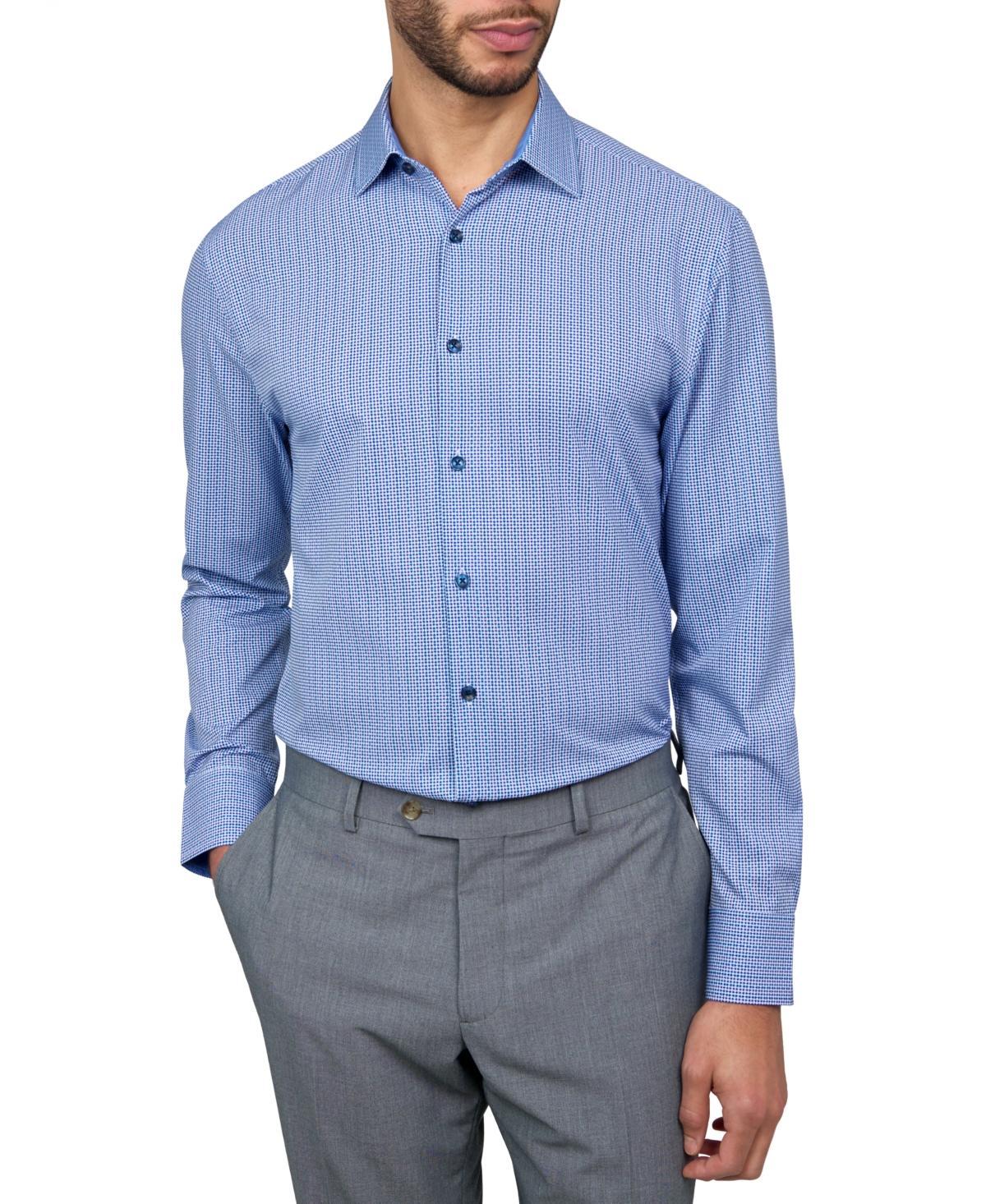 Mens Recycled Slim Fit Geo Performance Stretch Cooling Comfort Dress Shirt Product Image