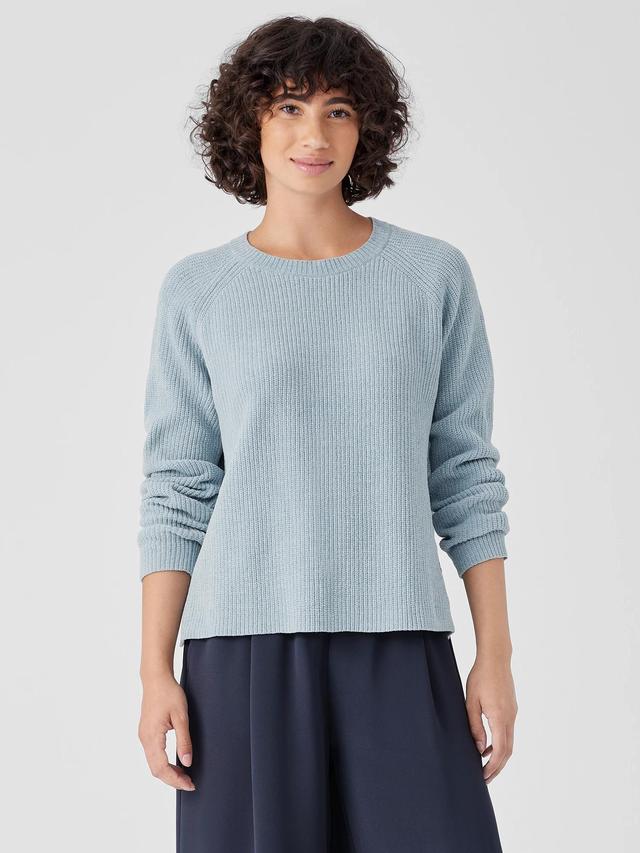 EILEEN FISHER Organic Cotton Chenille Crew Neck Topfemale Product Image