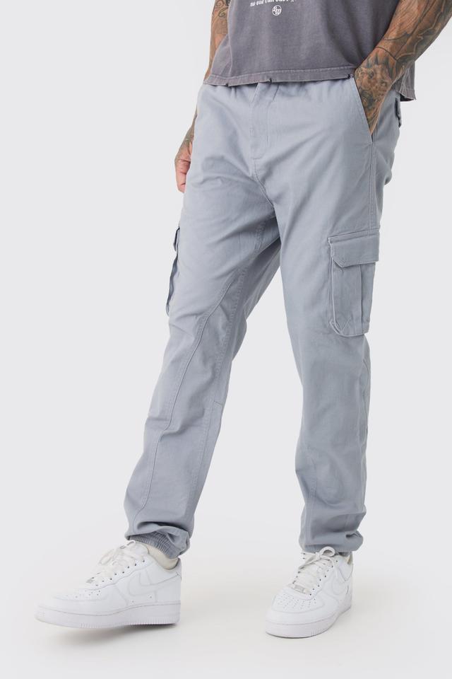 Tall Extended Drawcord Gusset Slim Fit Cargo Sweatpants | boohooMAN USA Product Image