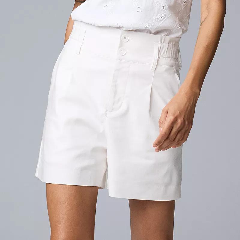 Womens Simply Vera Vera Wang Paper Bag High Rise Shorts Product Image