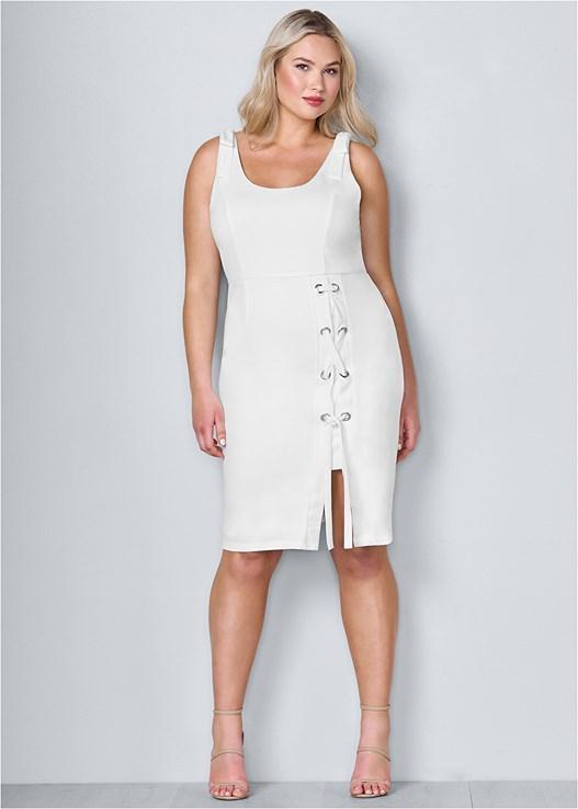 Lace Up Detail Sleeveless Dress Product Image