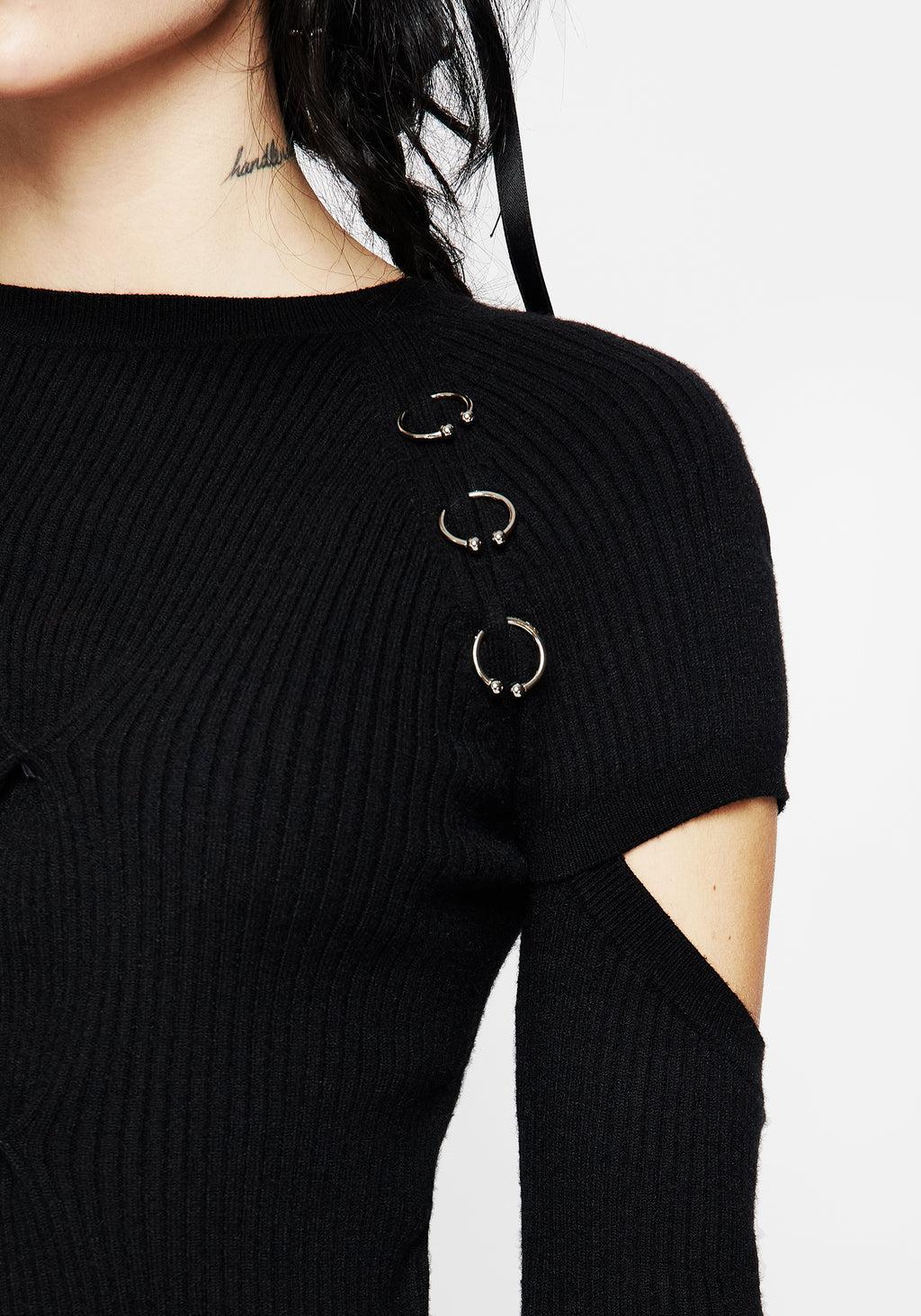 Captive Hardware Cut Out Rib Sweater Product Image