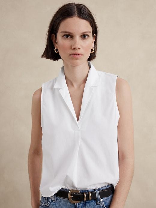 Poplin Collared Top Product Image