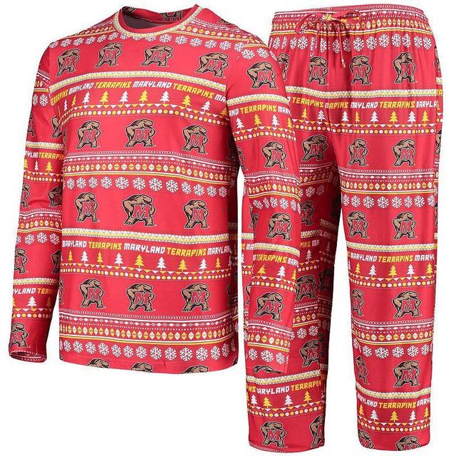 Mens Concepts Sport Maryland Terrapins Ugly Sweater Long Sleeve T-Shirt and Pants Sleep Set Product Image