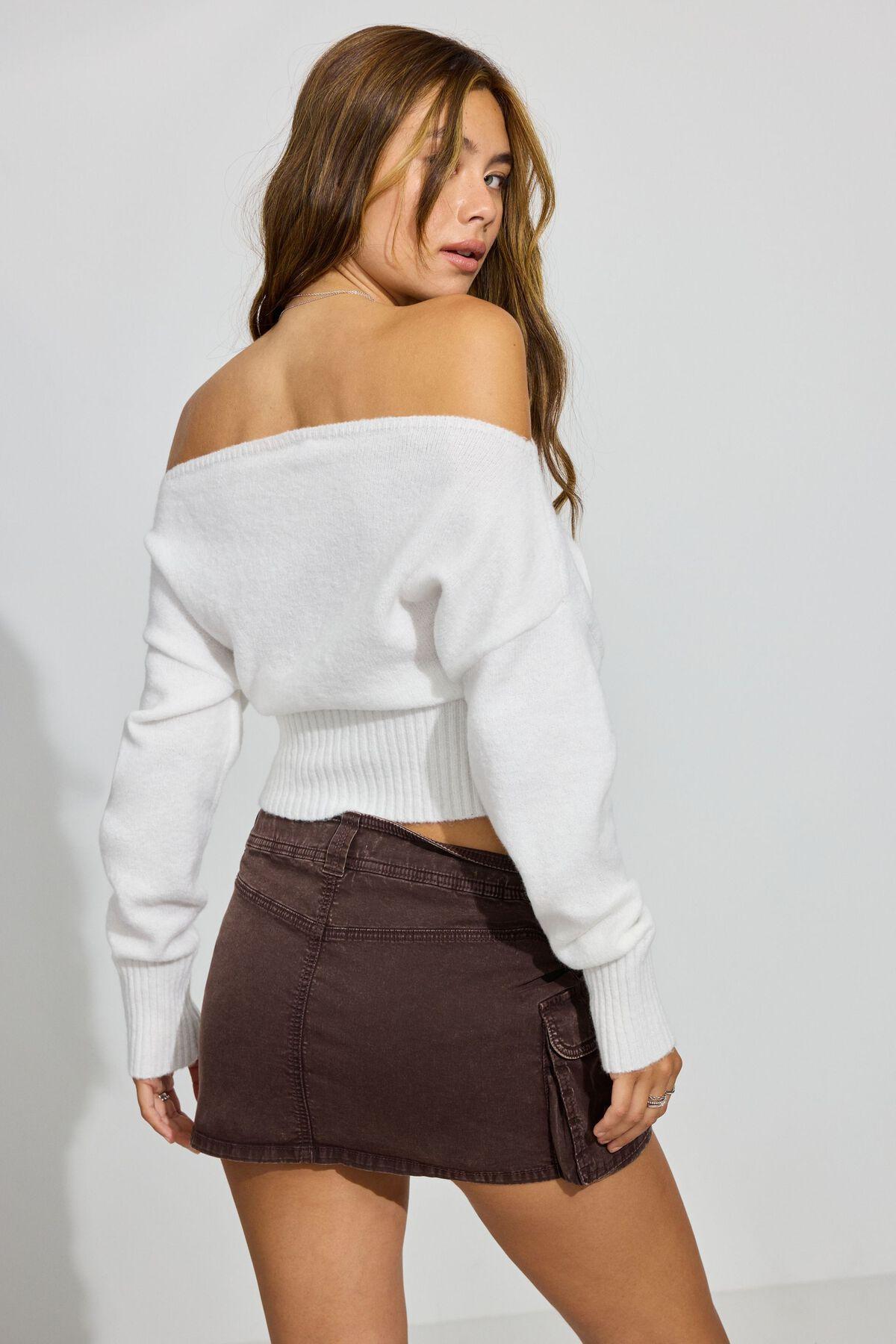 Spongy Off Shoulder Sweater Product Image