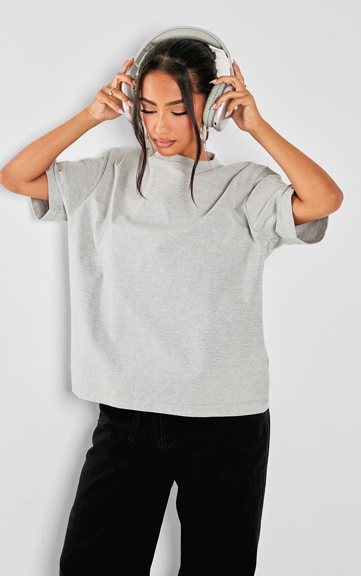 Petite Grey Marl  Premium Cotton Oversized T-shirt product image