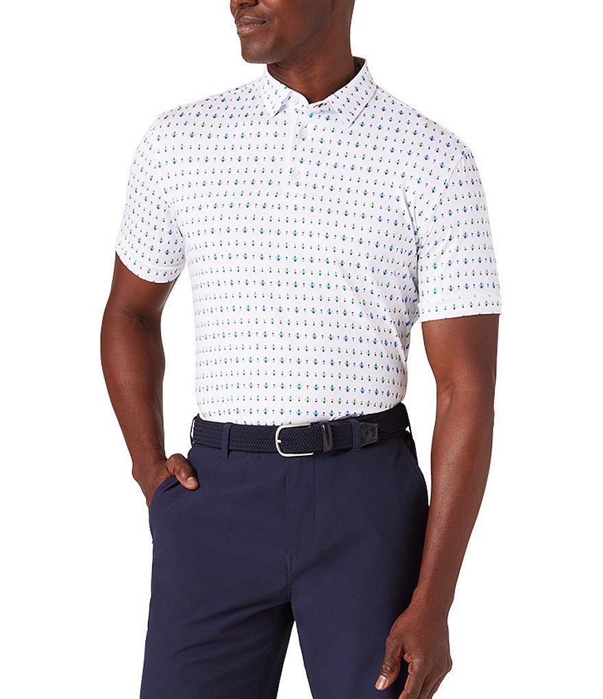 Mizzen+Main Performance Stretch Printed Short Sleeve Polo Shirt Product Image