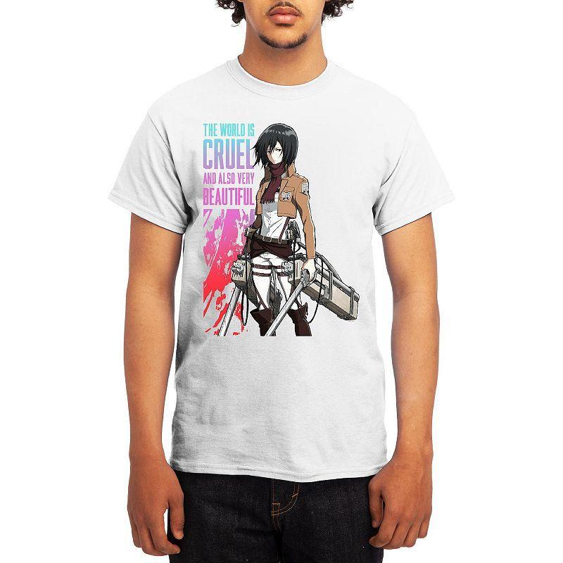 Mens Attack on Titan Tee Grey Lt Blue Product Image