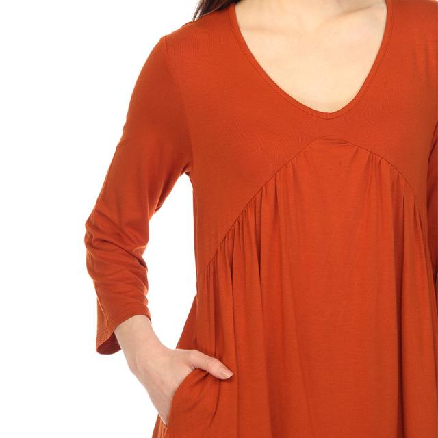 Empire Waist V-Neck Tunic Top Product Image