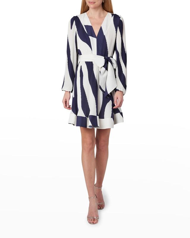 Milly Liv Abstract Zebra Print Long Sleeve Dress Product Image