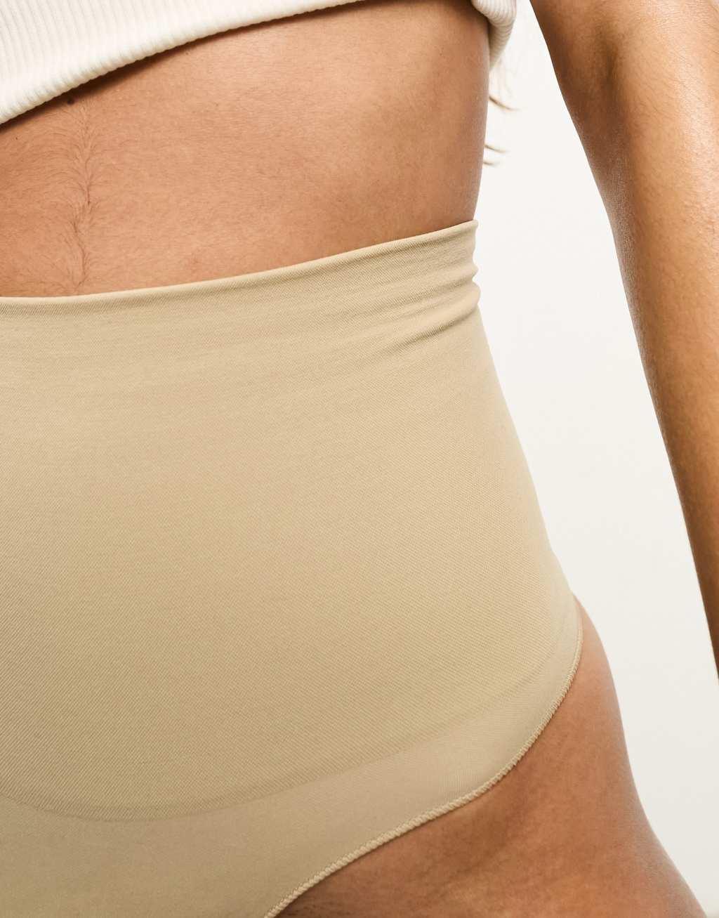 Vero Moda seamless high waisted thong in brown Product Image