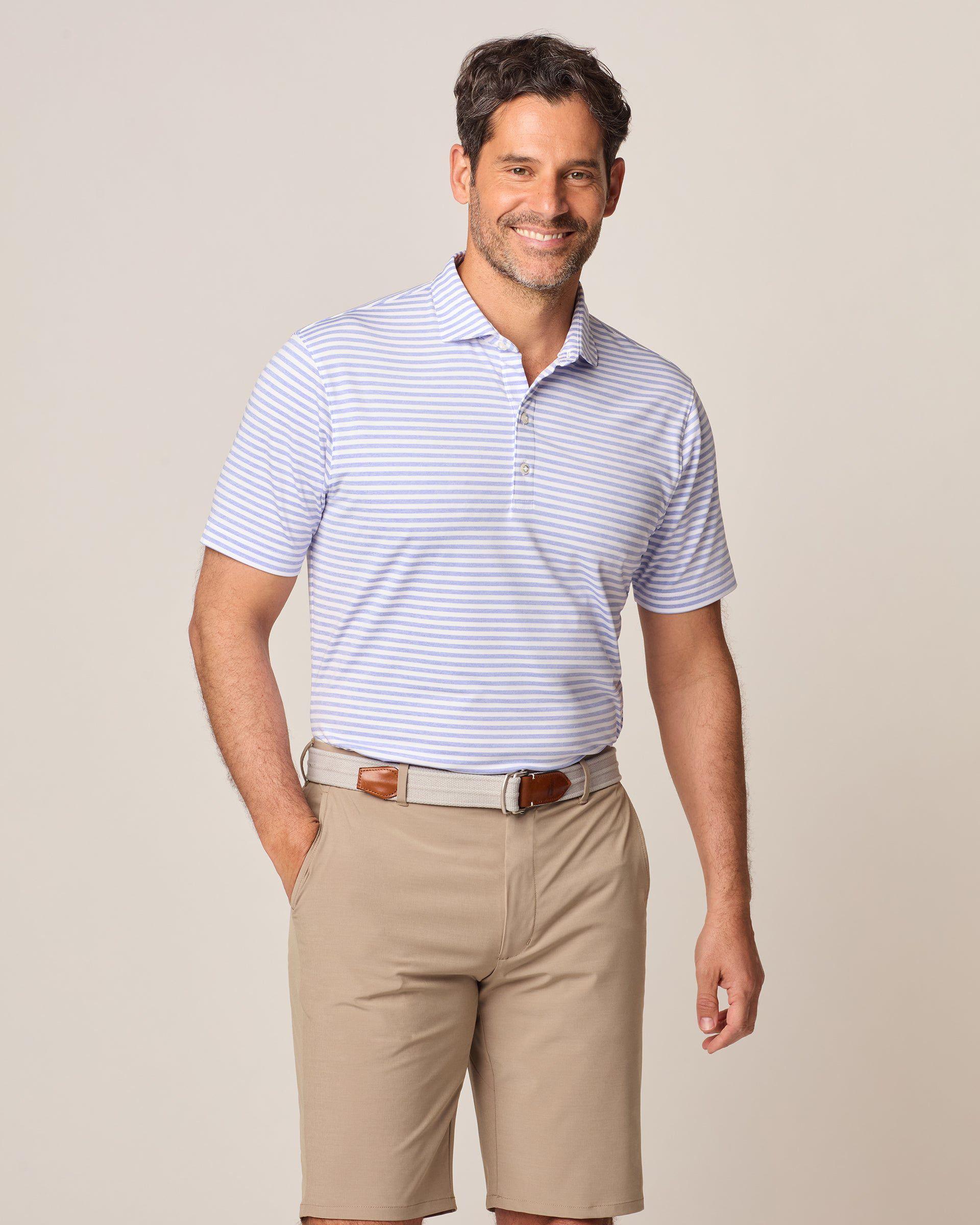 Reese Striped Jersey Performance Polo Male Product Image