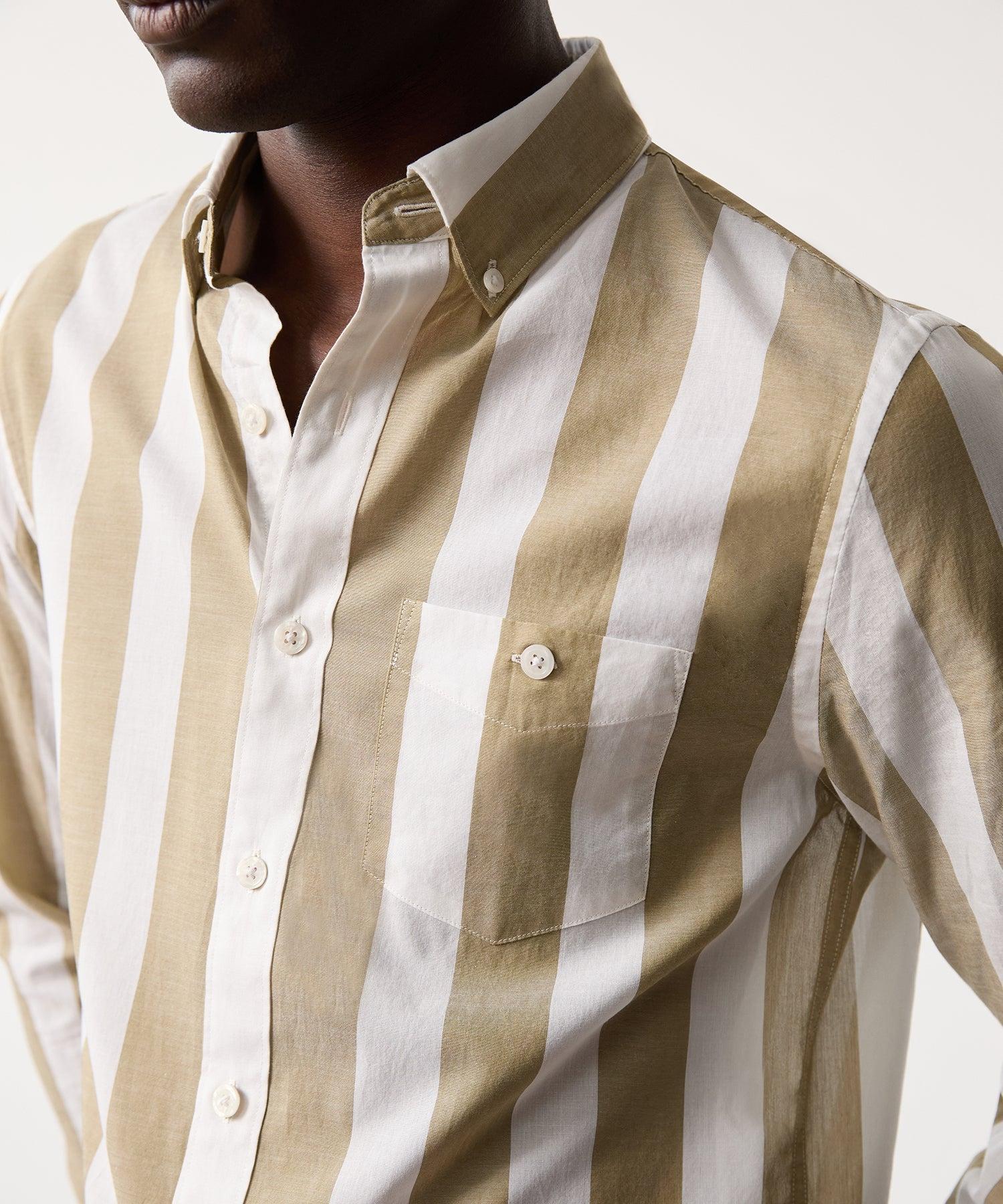 Slim Fit Summerweight Favorite Shirt in Bold Khaki Stripe Product Image