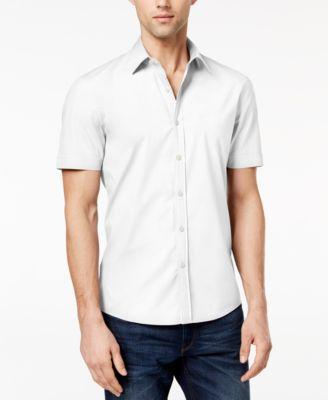 Michael Kors Mens Solid Stretch Button-Front Shirt Product Image