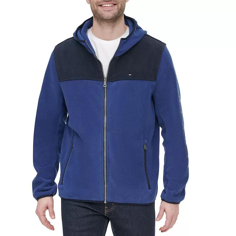 Mens Tommy Hilfiger Fleece Colorblock Hooded Jacket Product Image