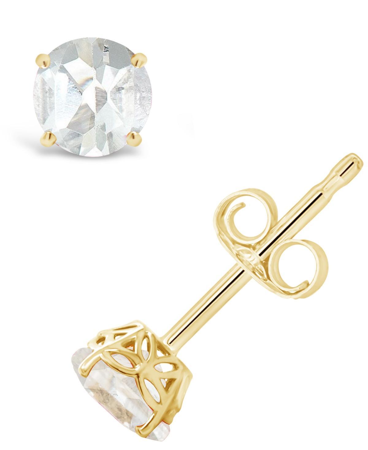 Celebration Gems 14k Gold White Topaz Stud Earrings, Womens Product Image