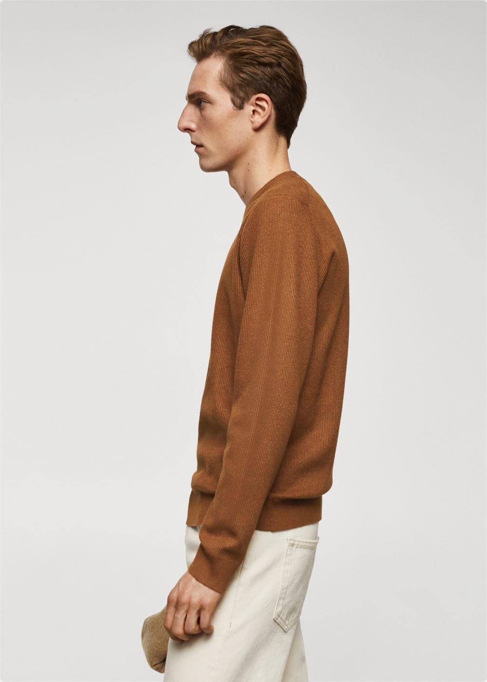 MANGO MAN - Structured cotton sweater copperMen Product Image