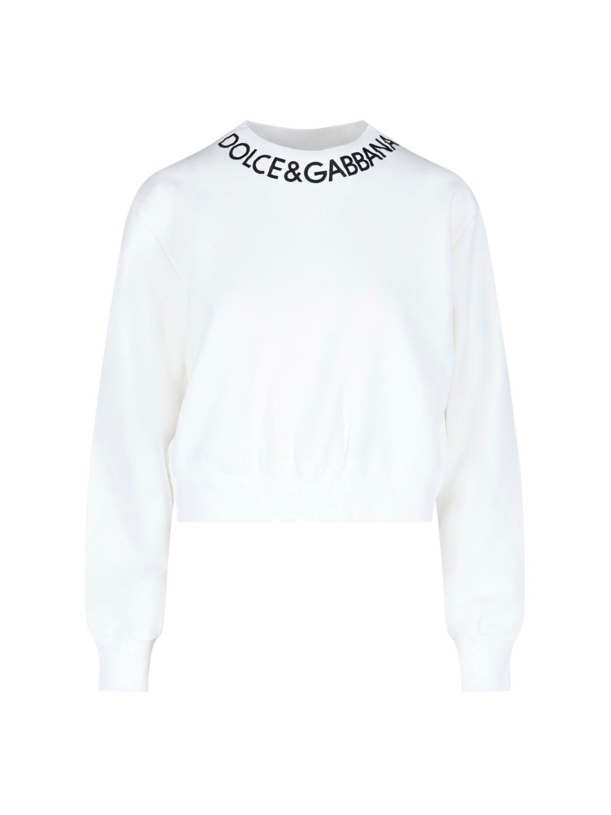 White Cropped Sweatshirt Product Image