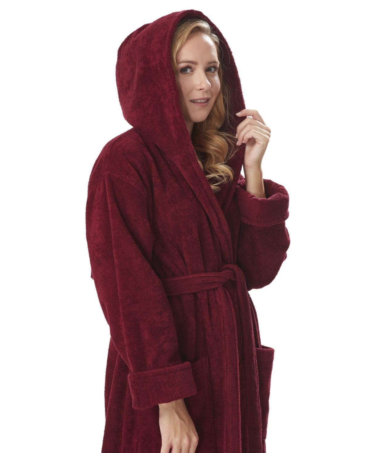 Arus Womens Hooded Full Length Gots Certified Organic Turkish Cotton Bathrobe Product Image