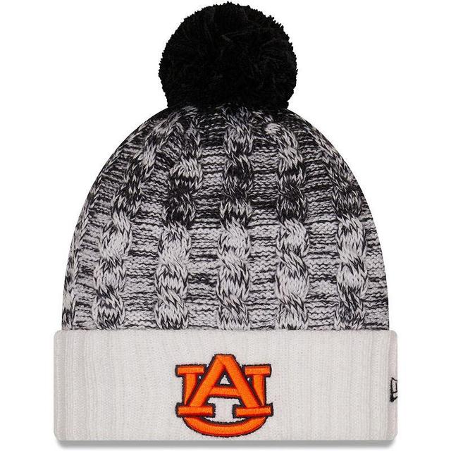 Womens New Era Auburn Tigers Fade Cuffed Knit Hat with Pom, Blue Product Image