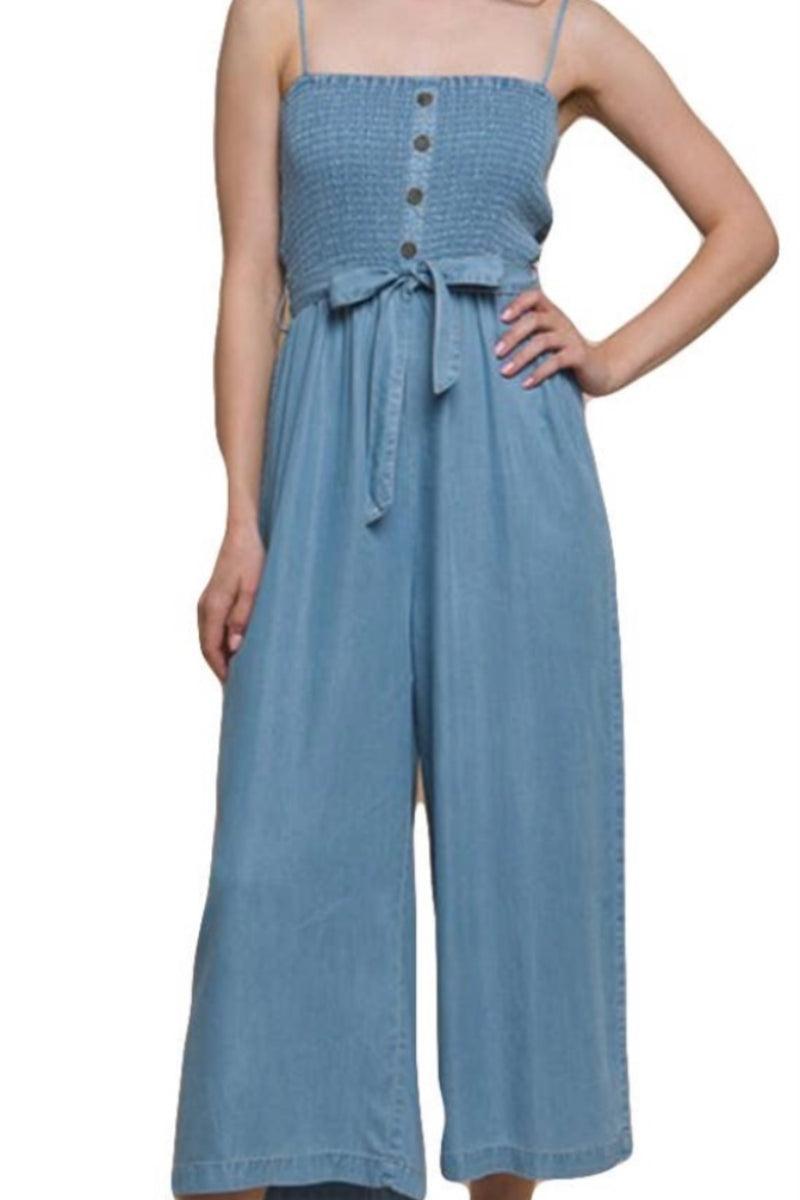 Waist Tie Capri Jumpsuit Product Image