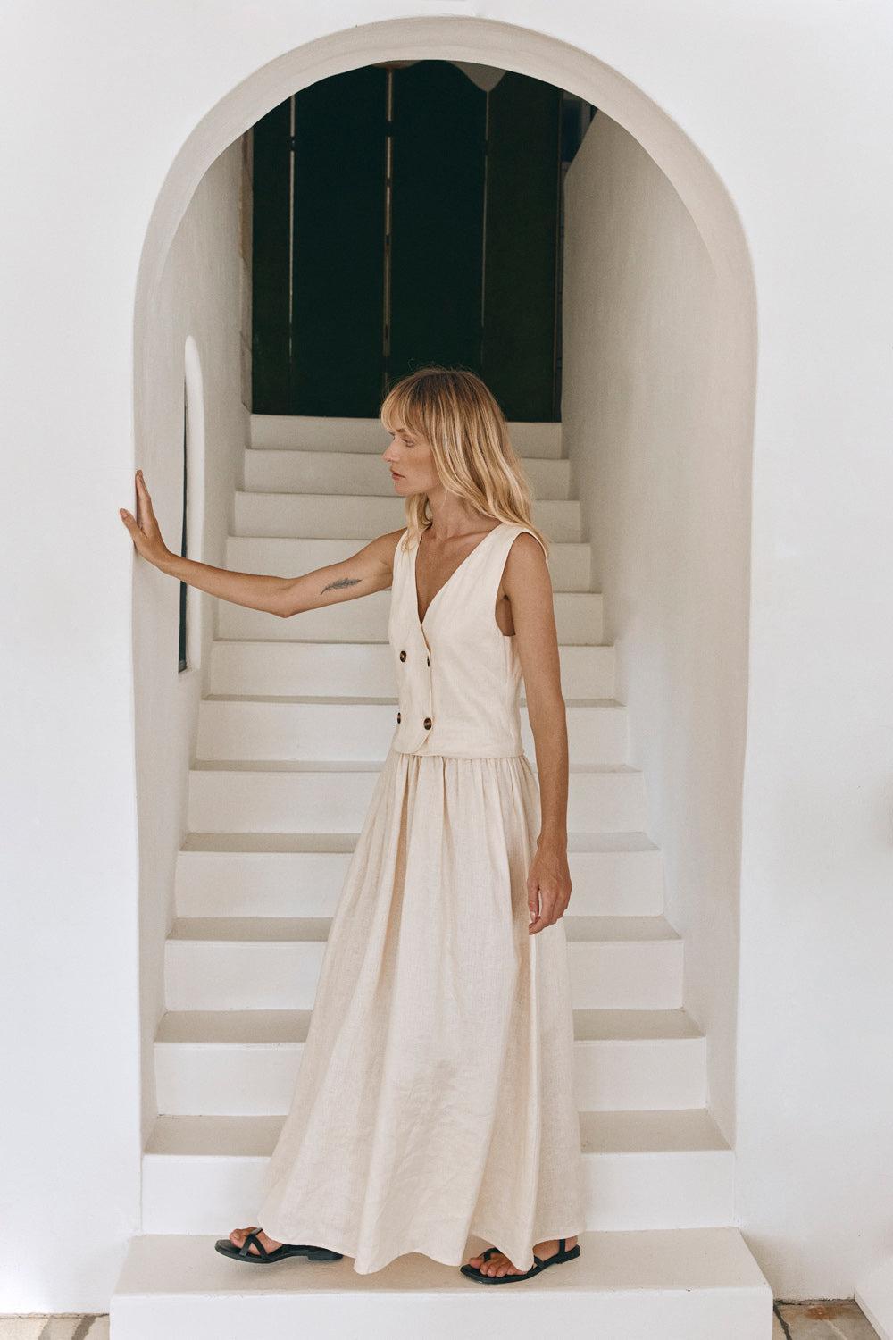 Emery Midi Dress Cream Product Image