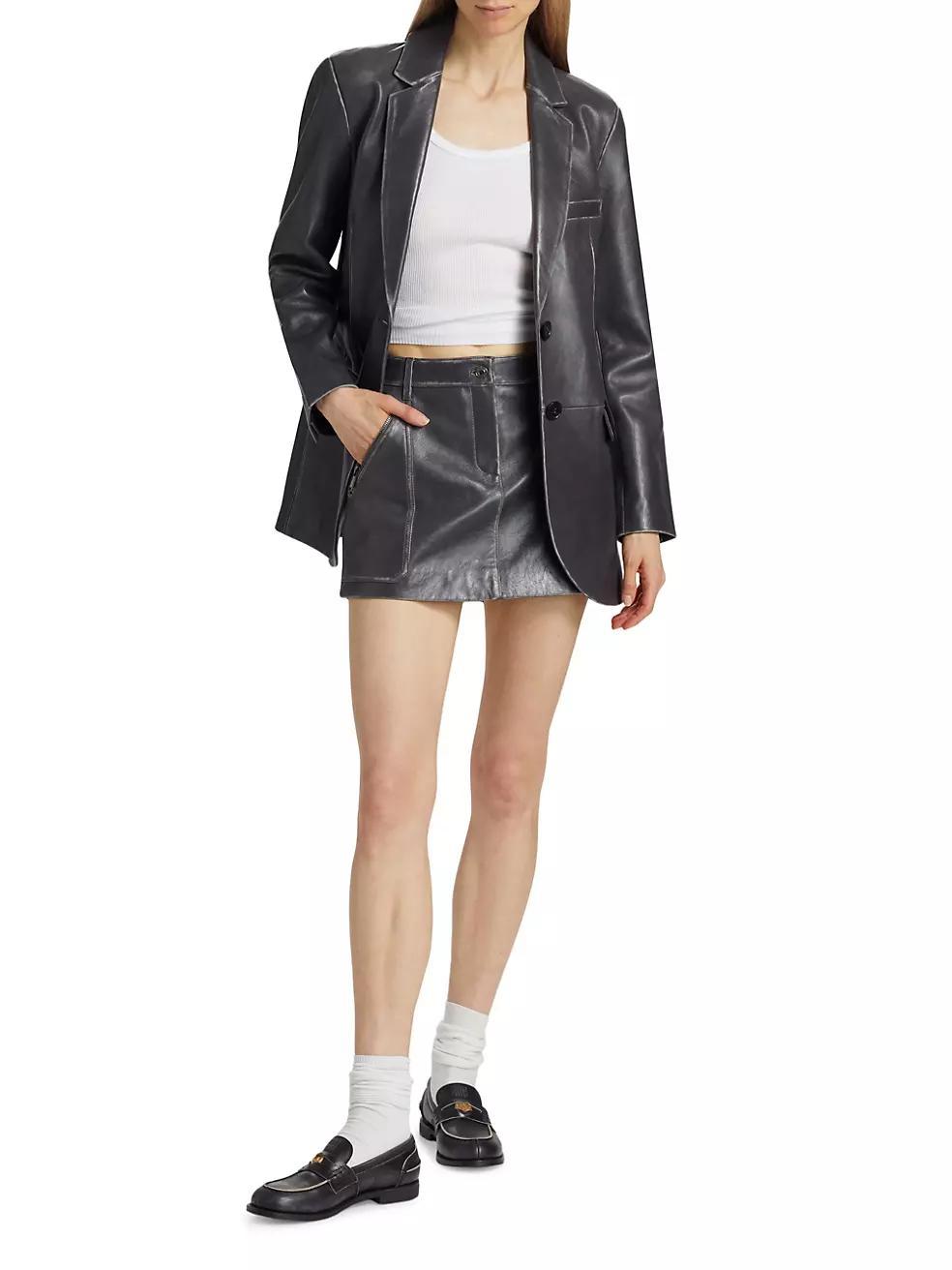 Micro Leather Mini Skirt Product Image