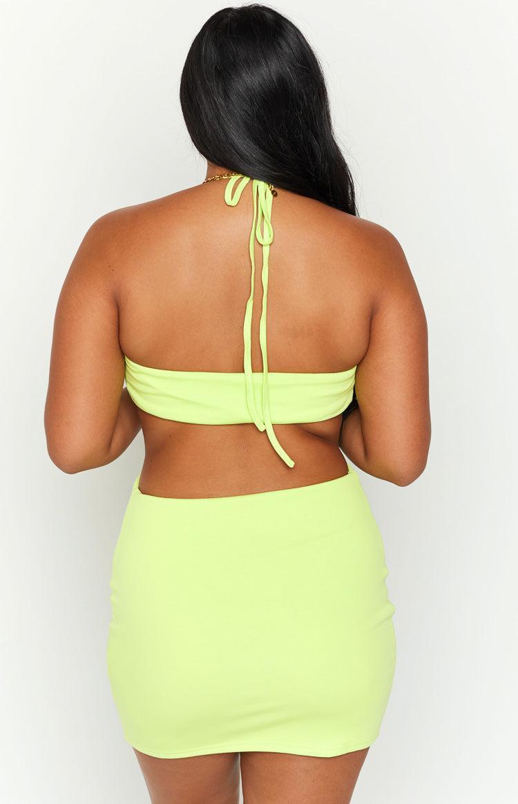 Alexi Lime Halter Mini Dress Product Image