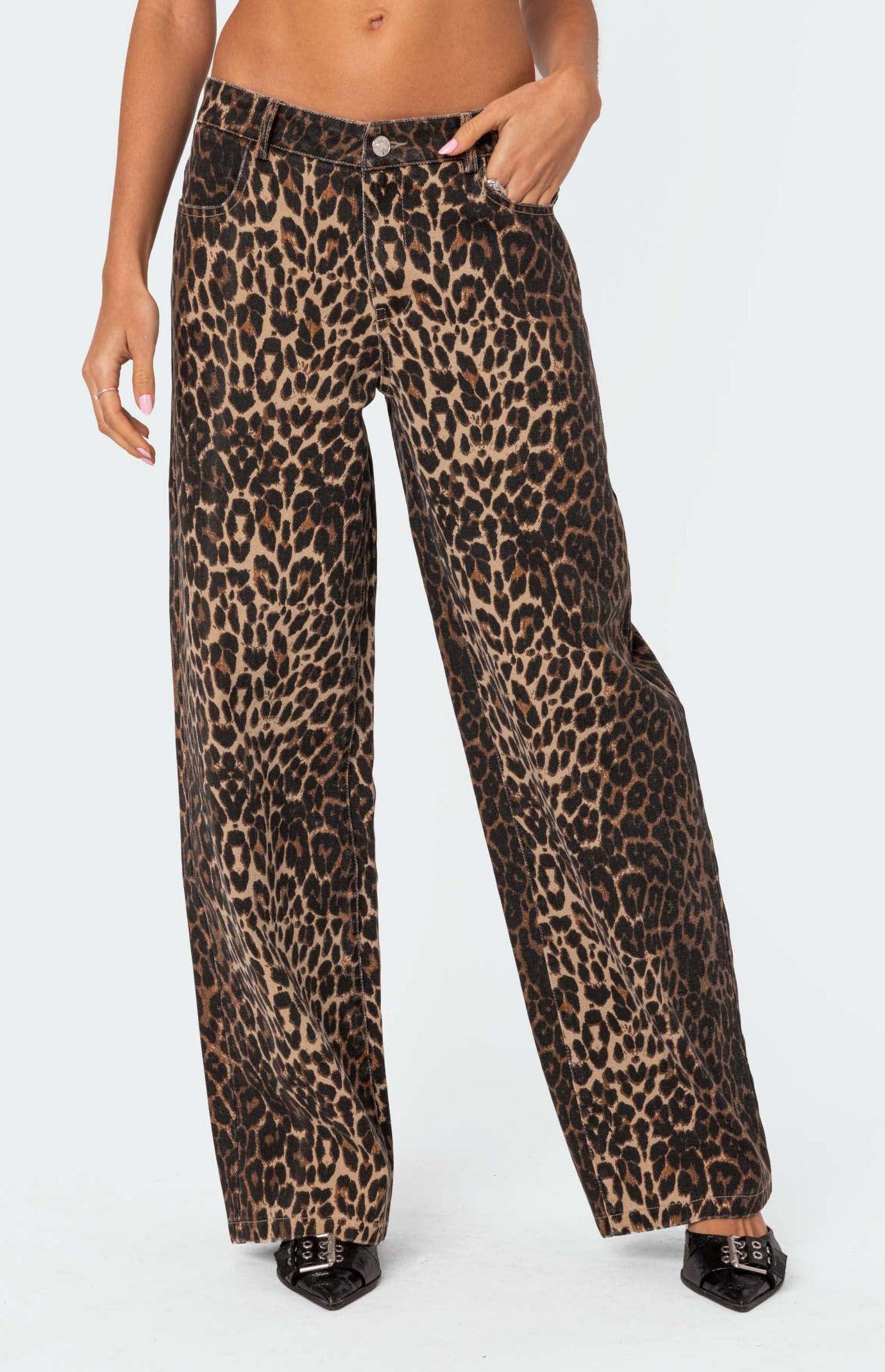 Edikted Women's Printed Low Rise Jeans - Product Image