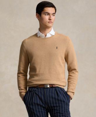 Men's Mesh-Knit Cotton Crewneck Sweater Product Image