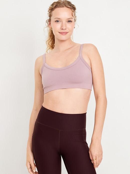 Light Support Seamless Ribbed Sports Bra Product Image