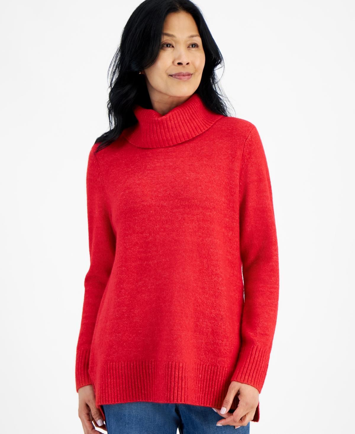 Style & Co Womens Rib-Knit Turtleneck Long-Sleeve Sweater, Created for Macys Product Image