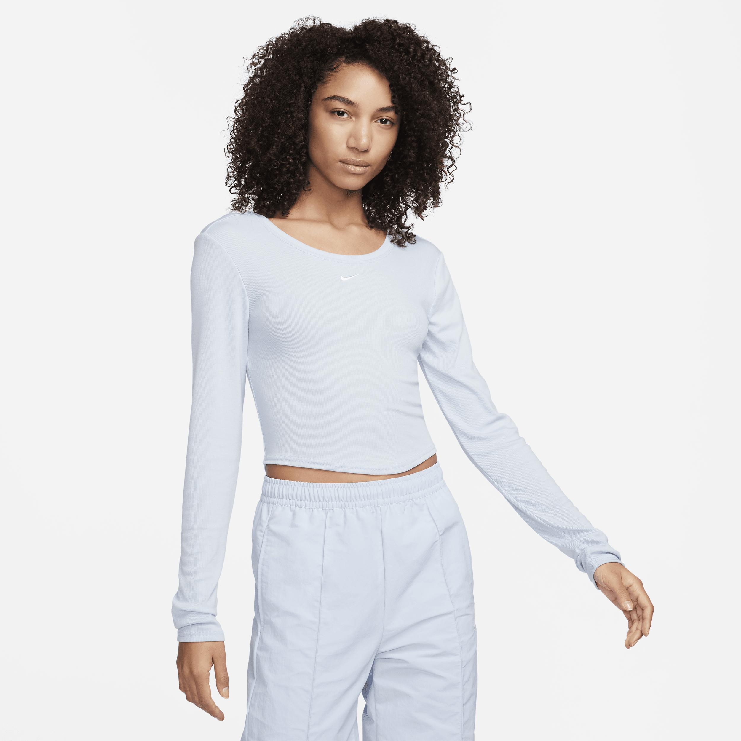 Women's Nike Sportswear Chill Knit Tight Scoop-Back Long-Sleeve Mini-Rib Top Product Image