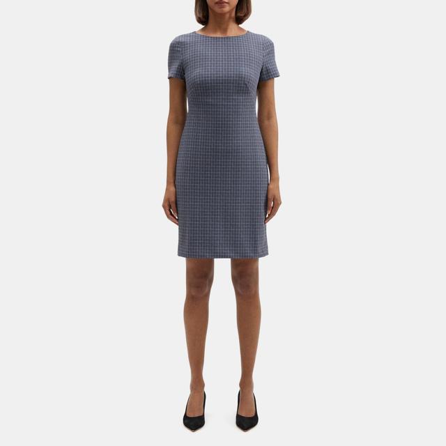 Printed Performance Knit Sheath Dress | Theory Outlet Product Image