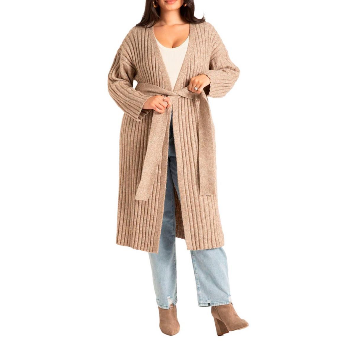 Eloquii Womens Long Belted Cardigan product image