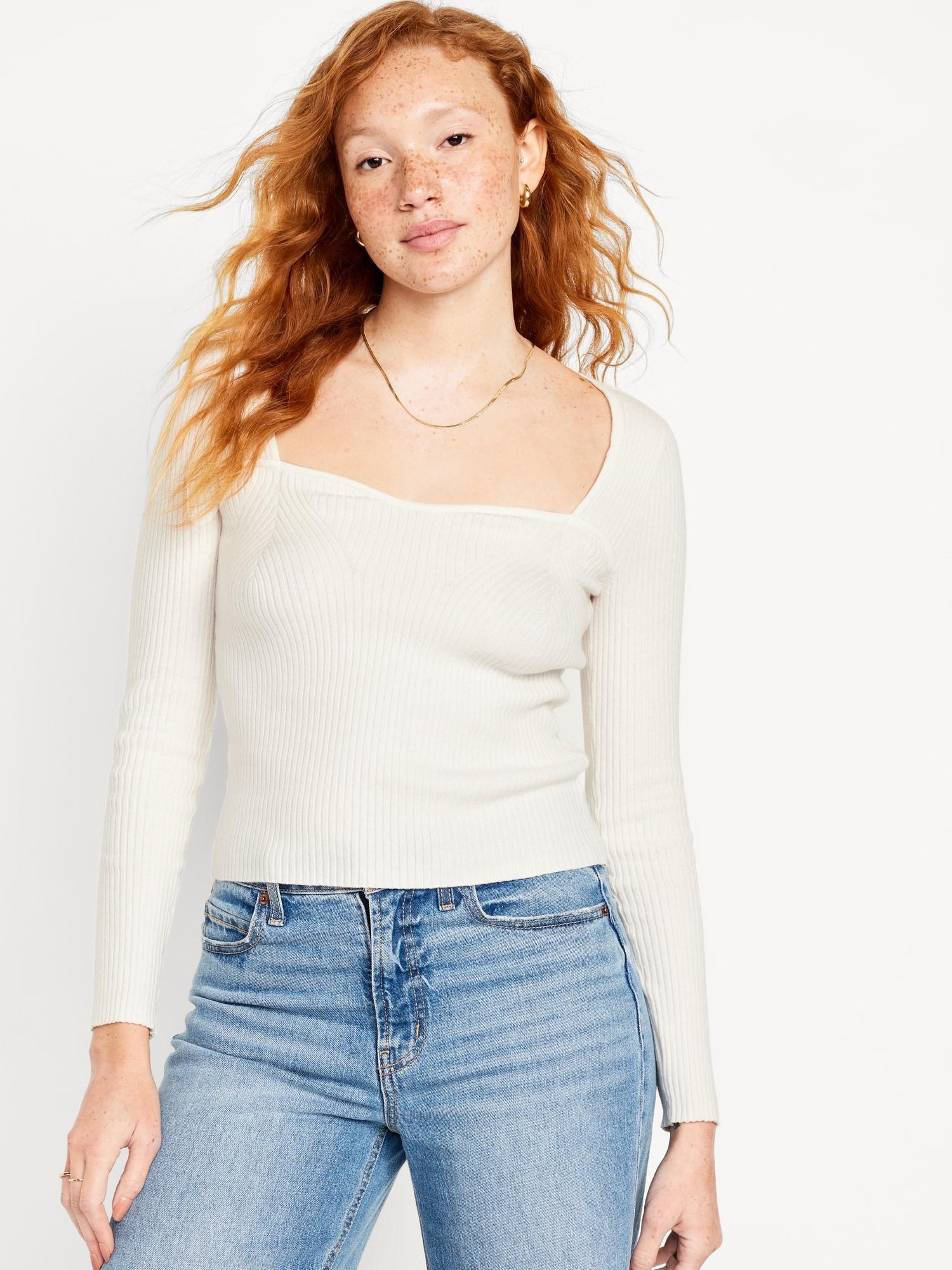 Fitted Rib-Knit Sweater Product Image