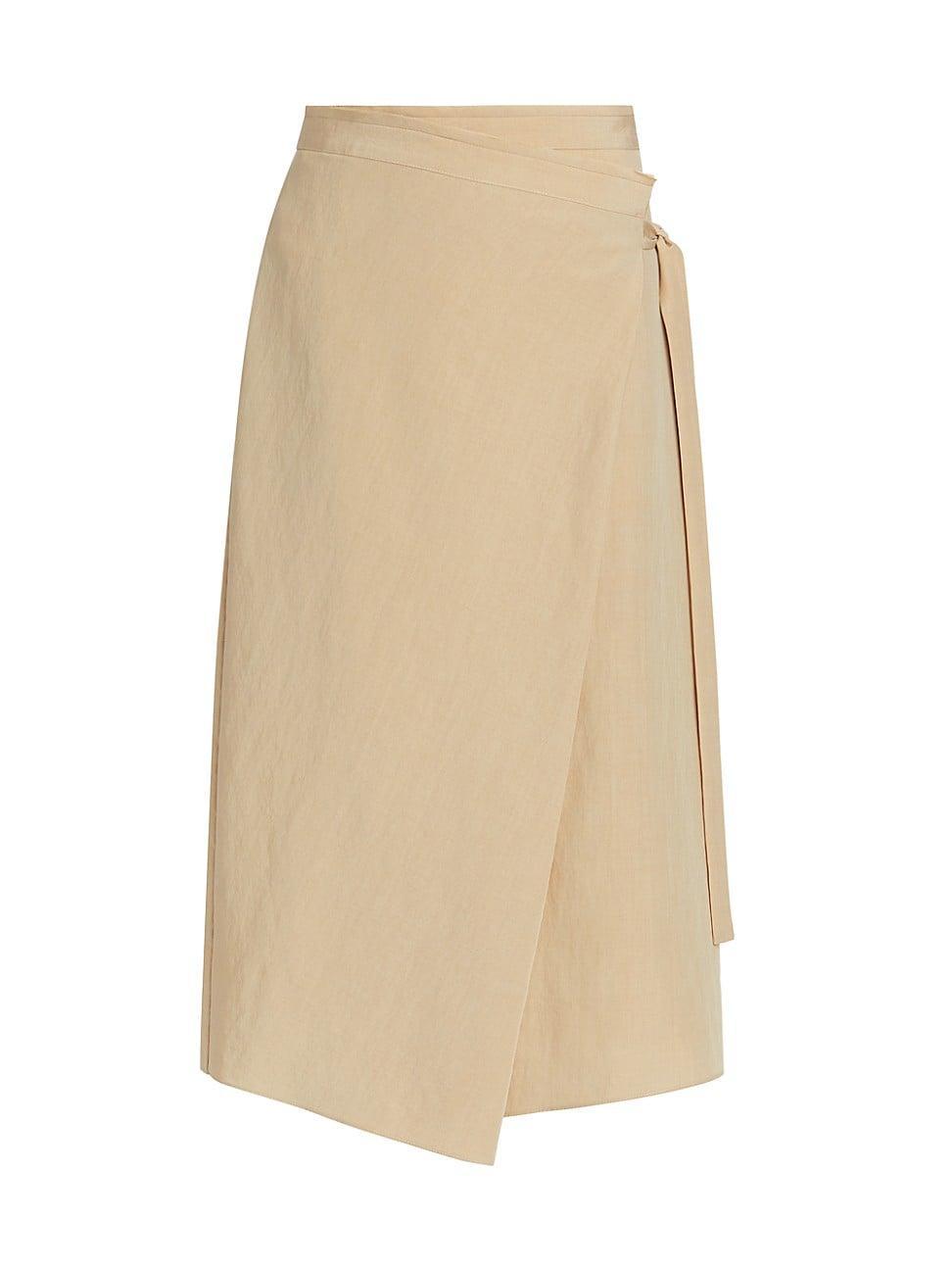 Womens Asymmetric Wrap Midi-Skirt Product Image