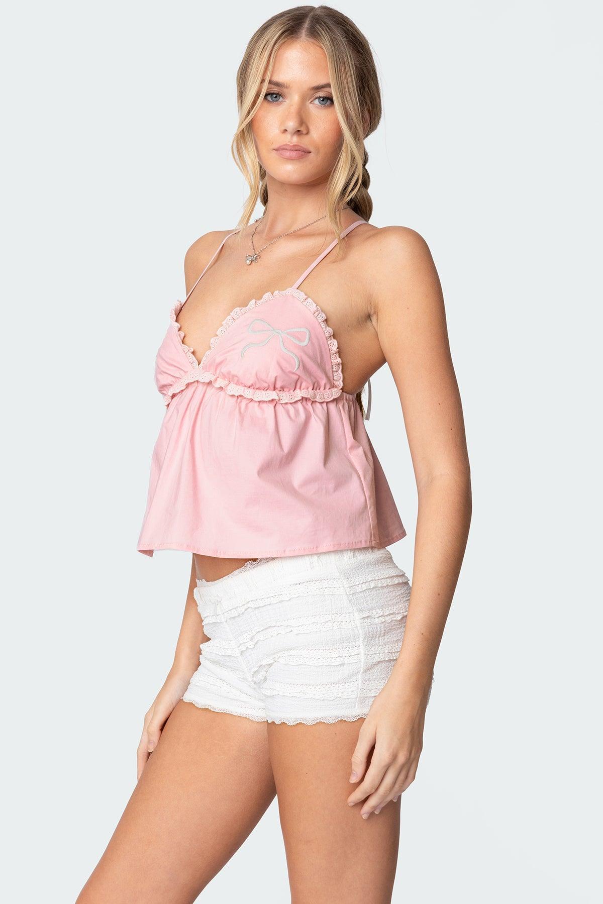 Bow & Frill Babydoll Top Product Image