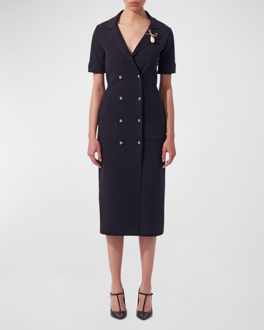 Double Breasted Wool Midi Dress Product Image