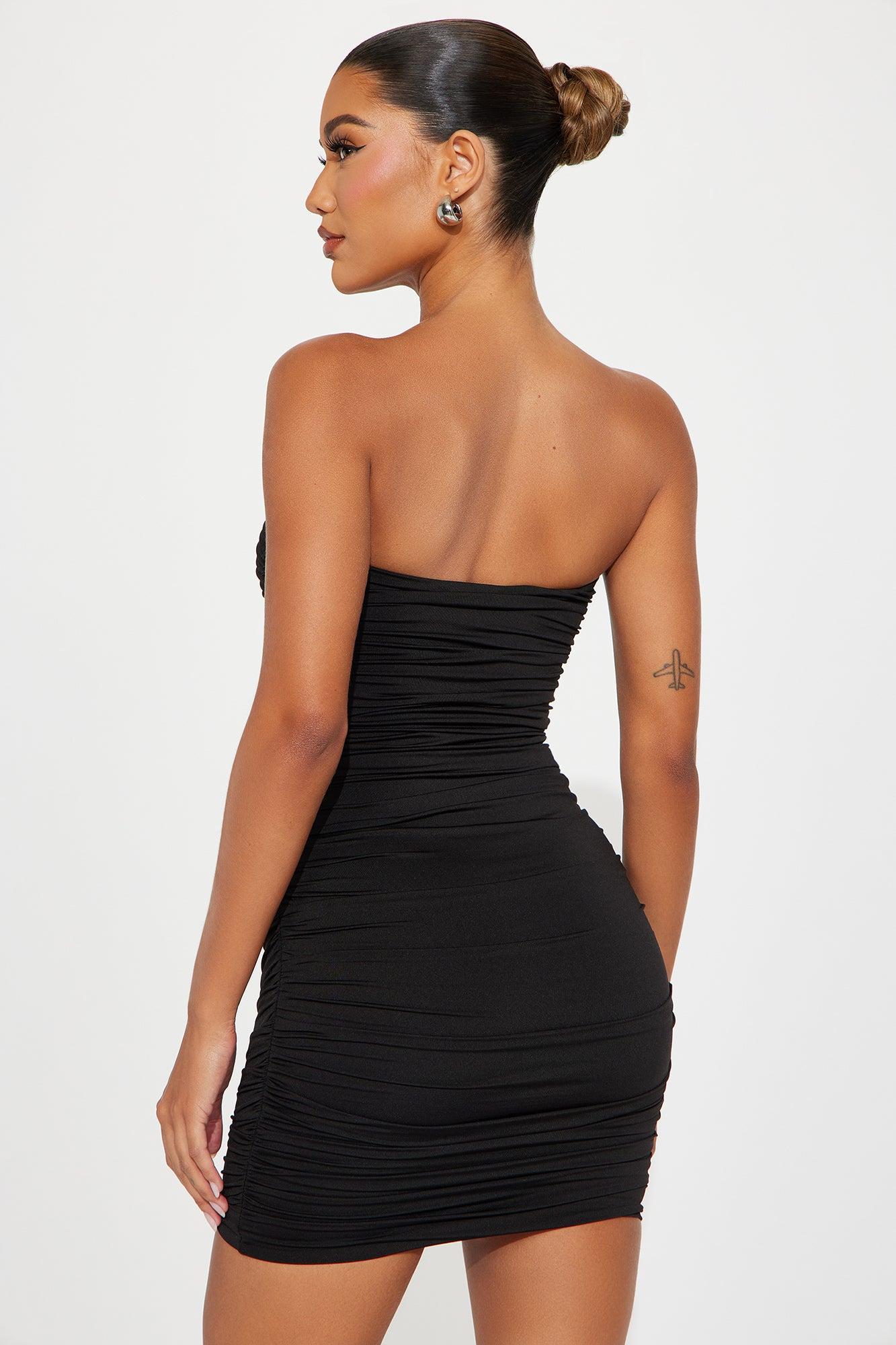 Daria Double Lined Micro Mini Dress - Black Product Image